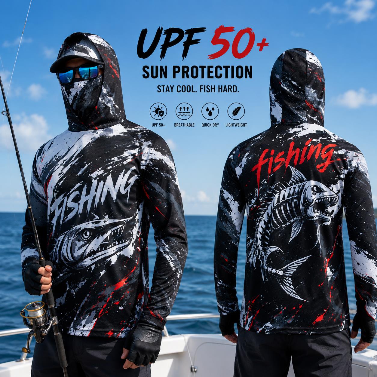 Fishing Hoodie - Quick Dry Breathable Men Fishing Hoodie