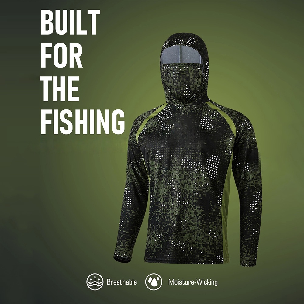 MALFC Fishing Apparel Men Hood - Fishing Shirt Uv Protection ulasan dan harga