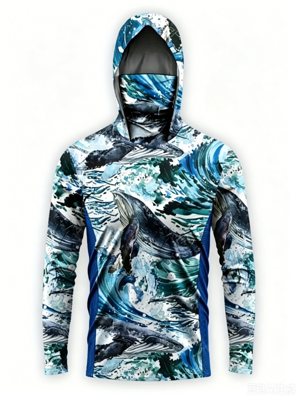 UPF50+ Camo Men Long Sleeve Fi - Fishing Mask Sun Protection ulasan dan harga